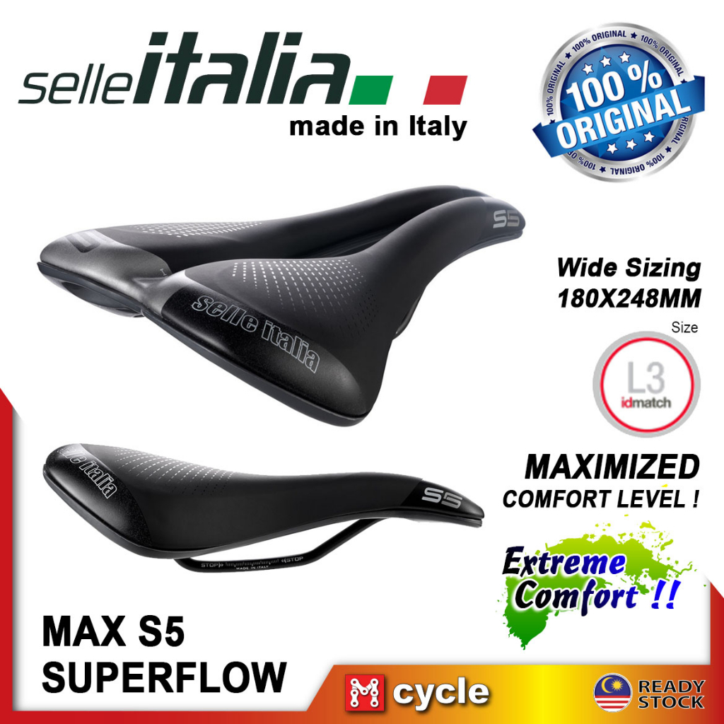 SELLE ITALIA MAX S5 Superflow Comfort Touring Saddle Road Roadbike MTB ...