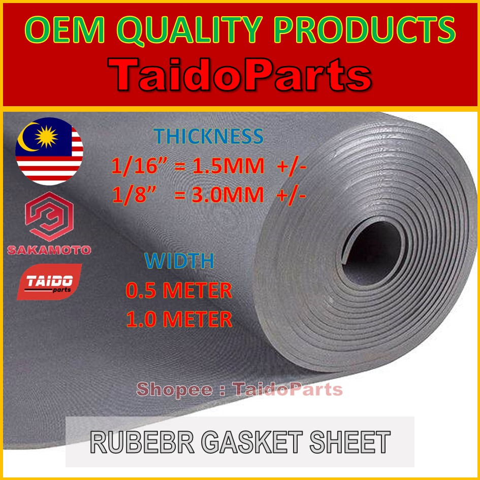 Black Rubber GASKET Sheet ( 1 METER width) 1.5mm 3.0mm Getah Gasket