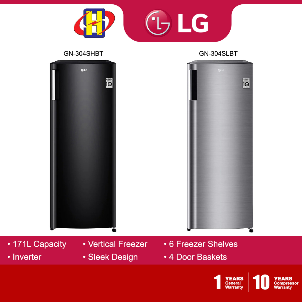 LG Vertical Freezer (171L) Inverter 4 Door Baskets 6 Freezer Shelves