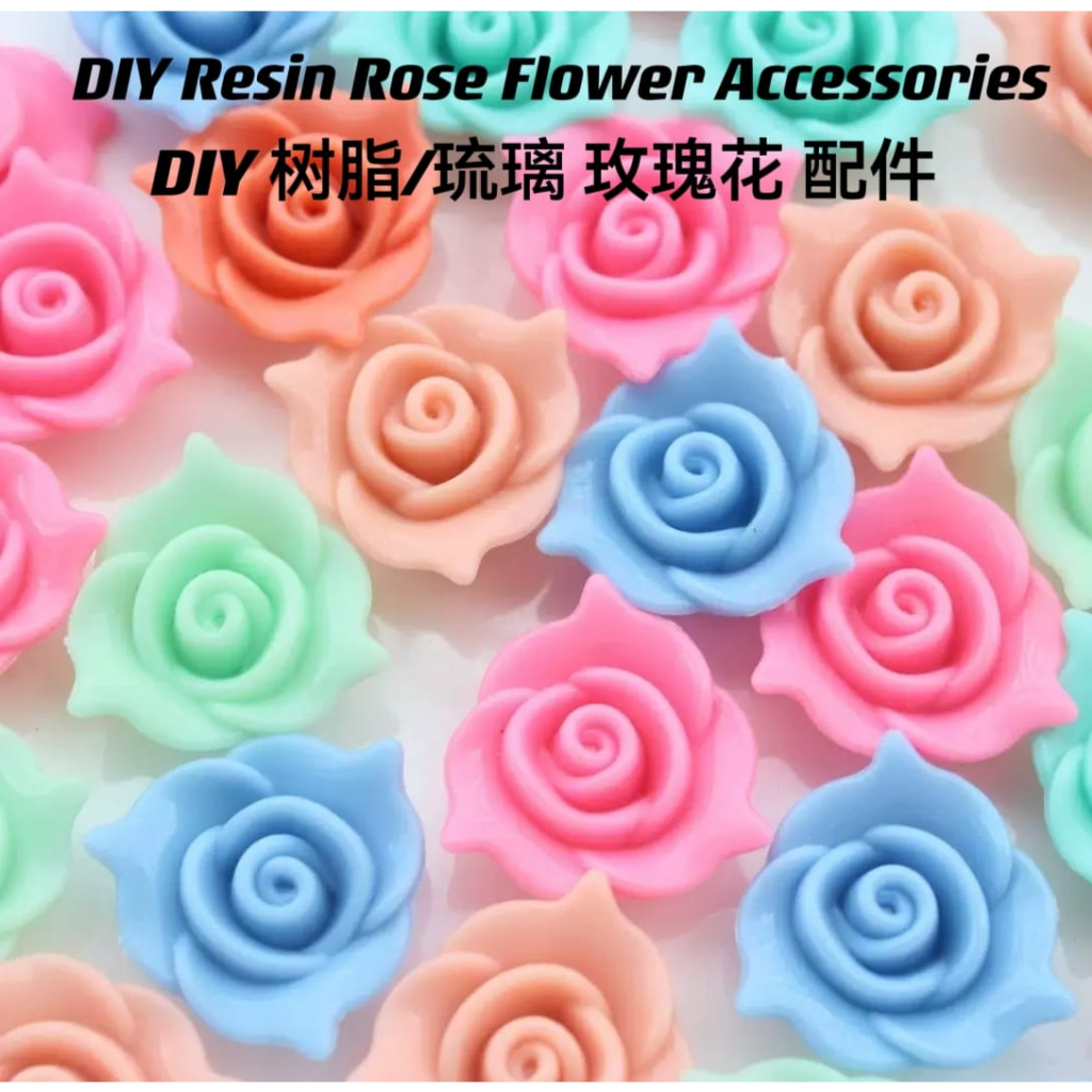 DIY Resin /Liuli Through Hole Rose Bracelet Necklace Earring ...