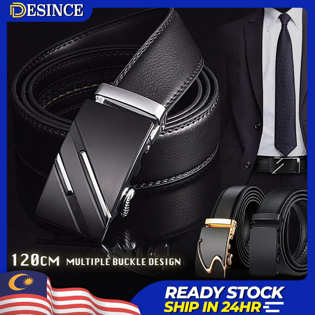 🇲🇾 DESINCE Men Leather Belt Genuine Leather Automatic Buckle Belts ...