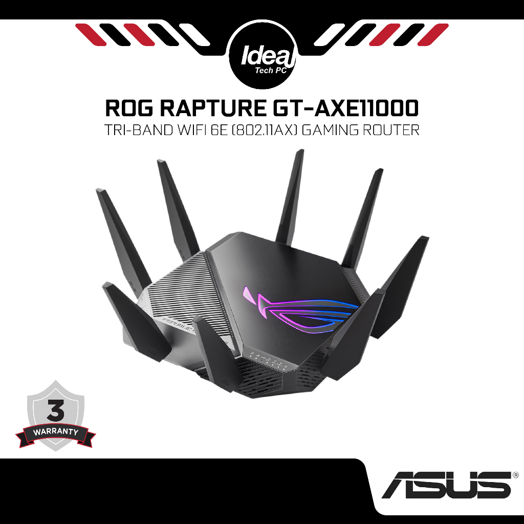 Asus Rog Rapture Gt Axe11000 Tri Band Wifi 6e 802 11ax Gaming Router Shopee Malaysia