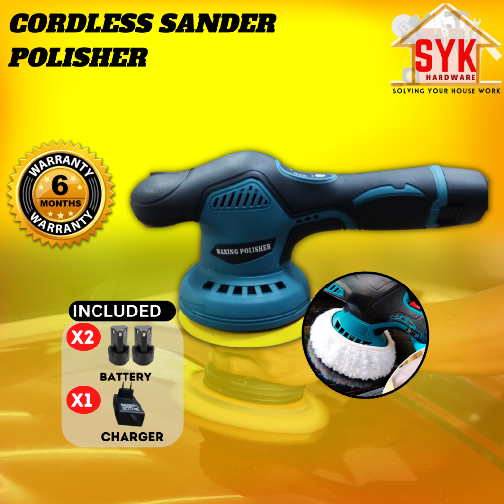 SYK 5 Inch Cordless Sander Polisher Car Polish Machine Battery Mesin