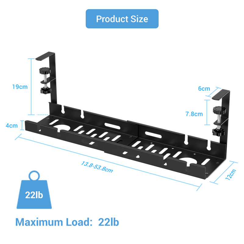 Under Desk Cable Management TrayHidden Rack Organizer /No Need to Drill ...