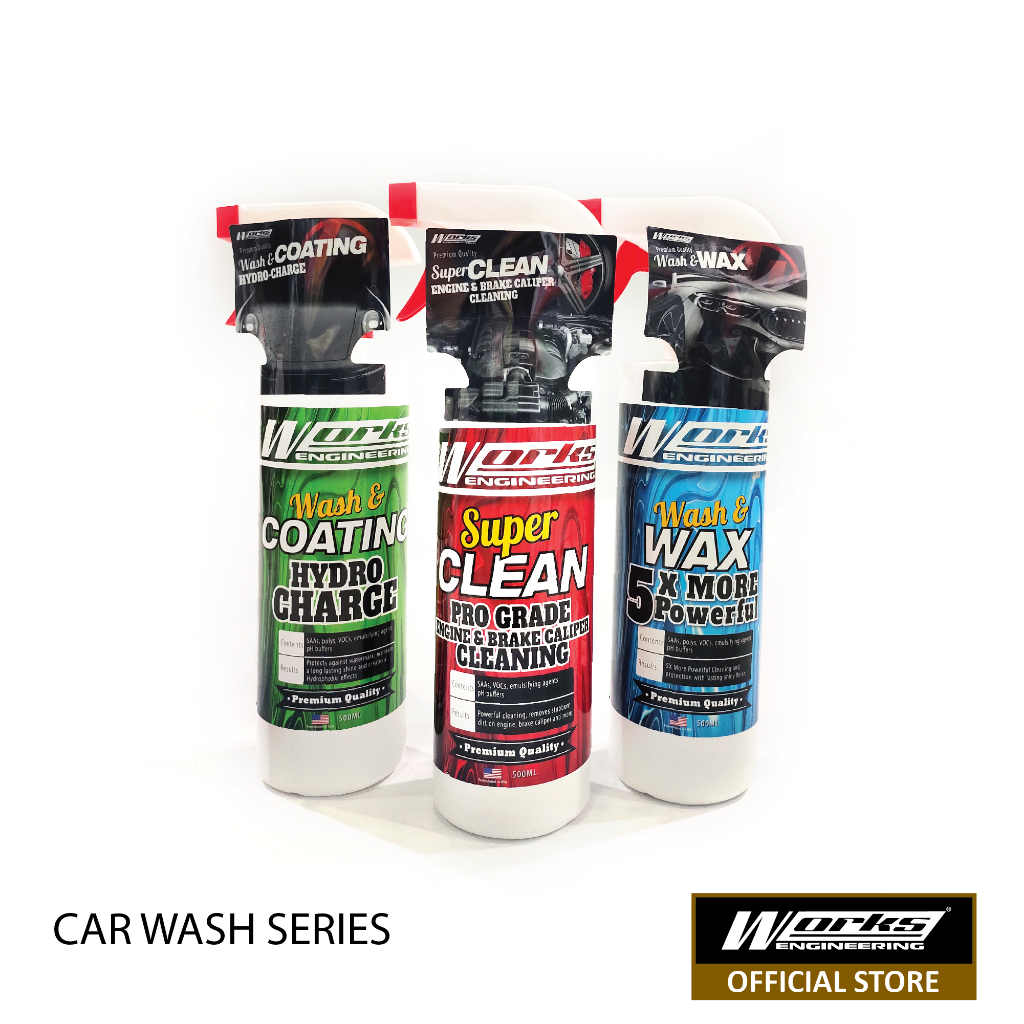 Works Engineering Car Care Detailing Wash & Wax, Coating, Super Clean