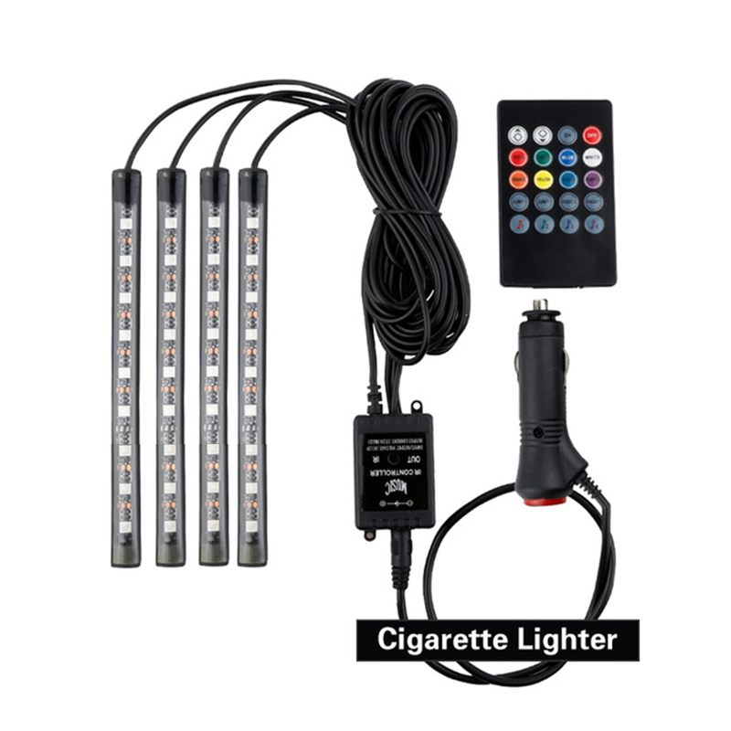 MKZ USB 4pcs Rgb Led Led Bawah Kaki Car Led Light Lampu Kaki Kereta Rgb ...