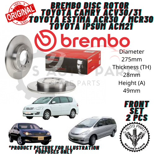TOYOTA CAMRY ACV30/ACV31 / TOYOTA ESTIMA ACR30 / MCR30 / TOYOTA IPSUM ...