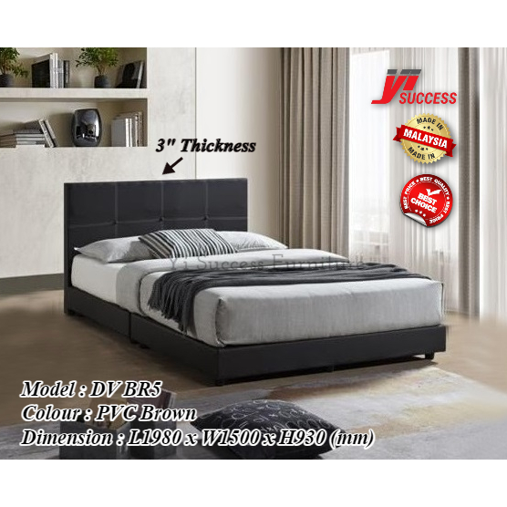 Yi Success Brown PVC Queen Size Divan Bed Frame / Quality Queen Size