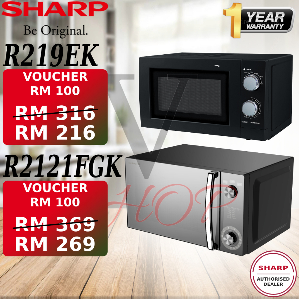 SHARP 20L MECHANICAL DIAL FLATBED MICROWAVE R2121FGK // SHARP 20L