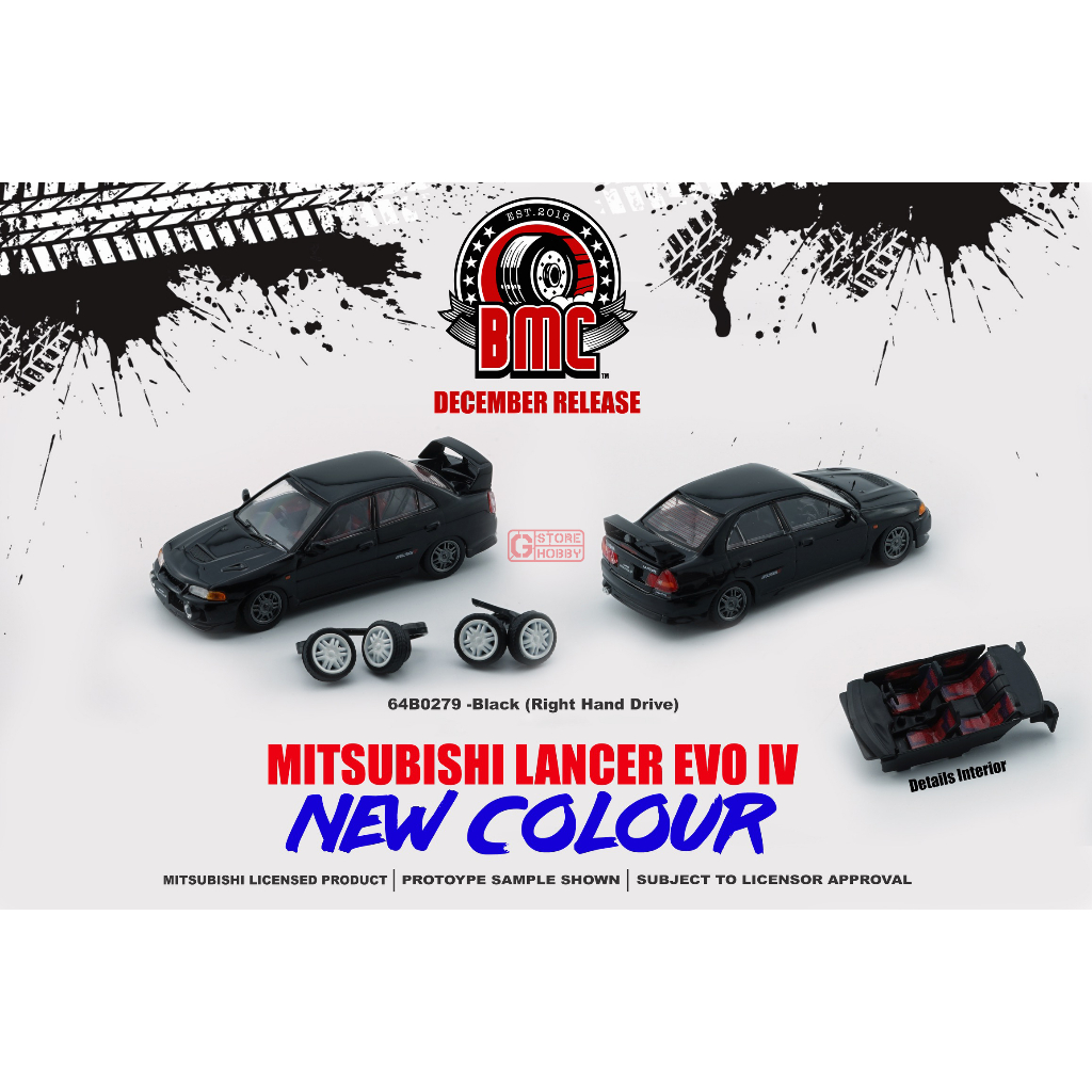 BM CREATION 1/64 64B0279 MITSUBISHI LANCER EVOLUTION IV BLACK | Shopee ...