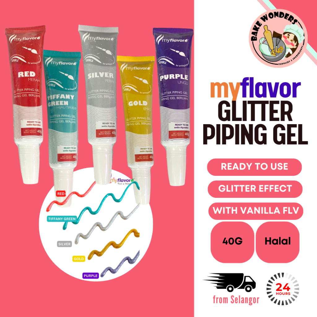 myFlavor Glitter Piping Gel/my flavor piping gel for writing and