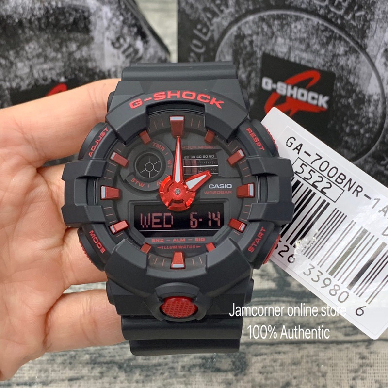 G shock ga 700 black clearance red