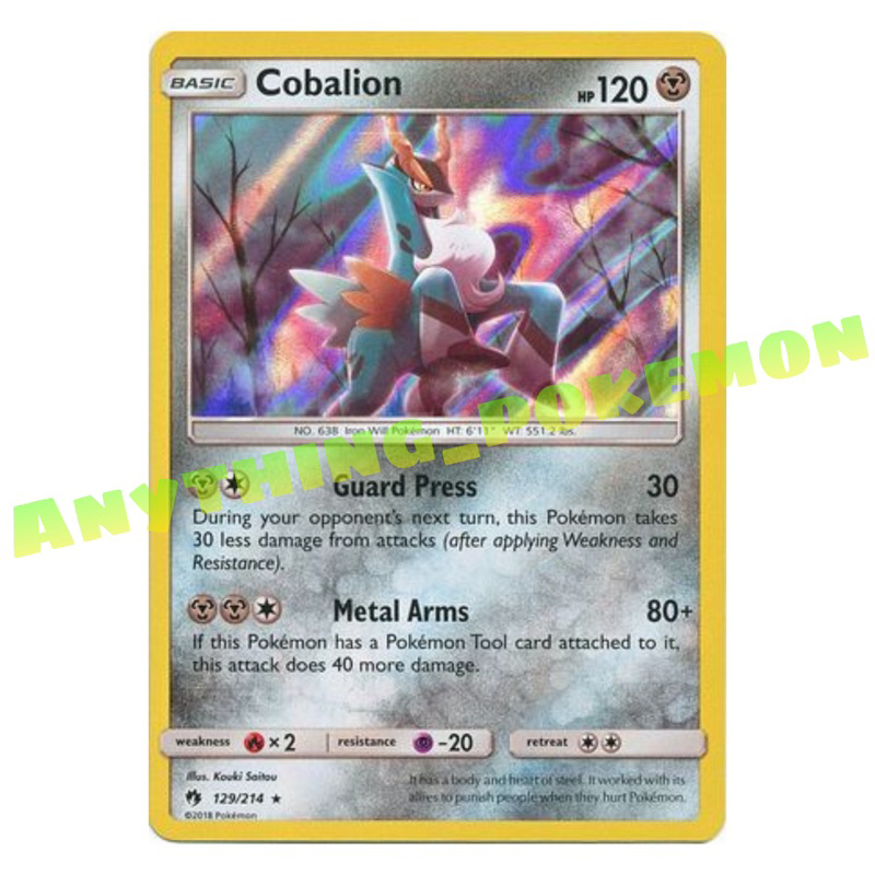 Pokemon Cards - Cobalion (114/198),(77/98),(129/214),(74/114),(126/195) -  RARE/HOLO RARE/REVERSE HOLO | Shopee Malaysia