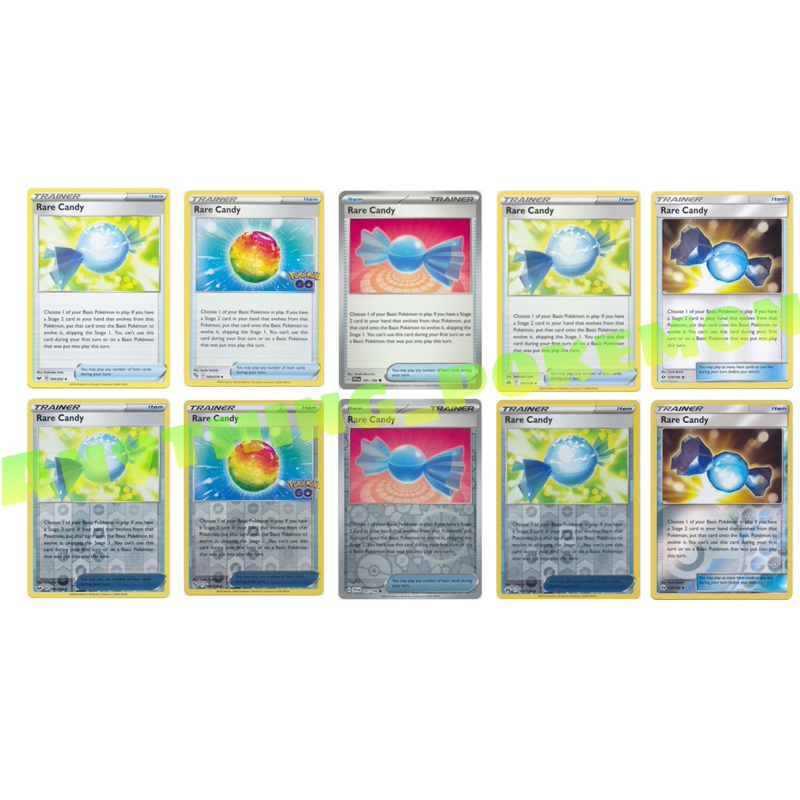 Pokemon Trainer Card - Rare Candy (180/202),(069/078),(141/159),(129/149) -  NORMAL/REVERSE HOLO | Shopee Malaysia