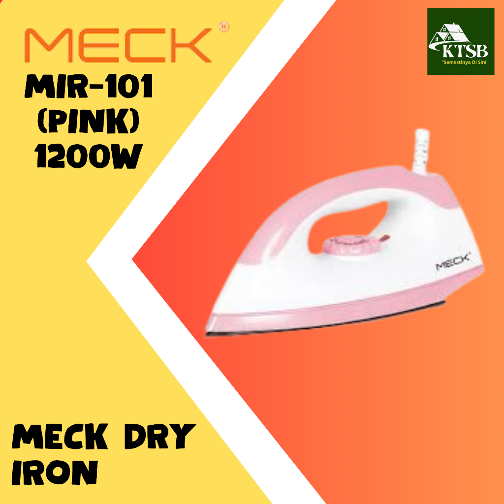 [Original] MECK DRY IRON MIR-101 (PINK) 1200W | Shopee Malaysia