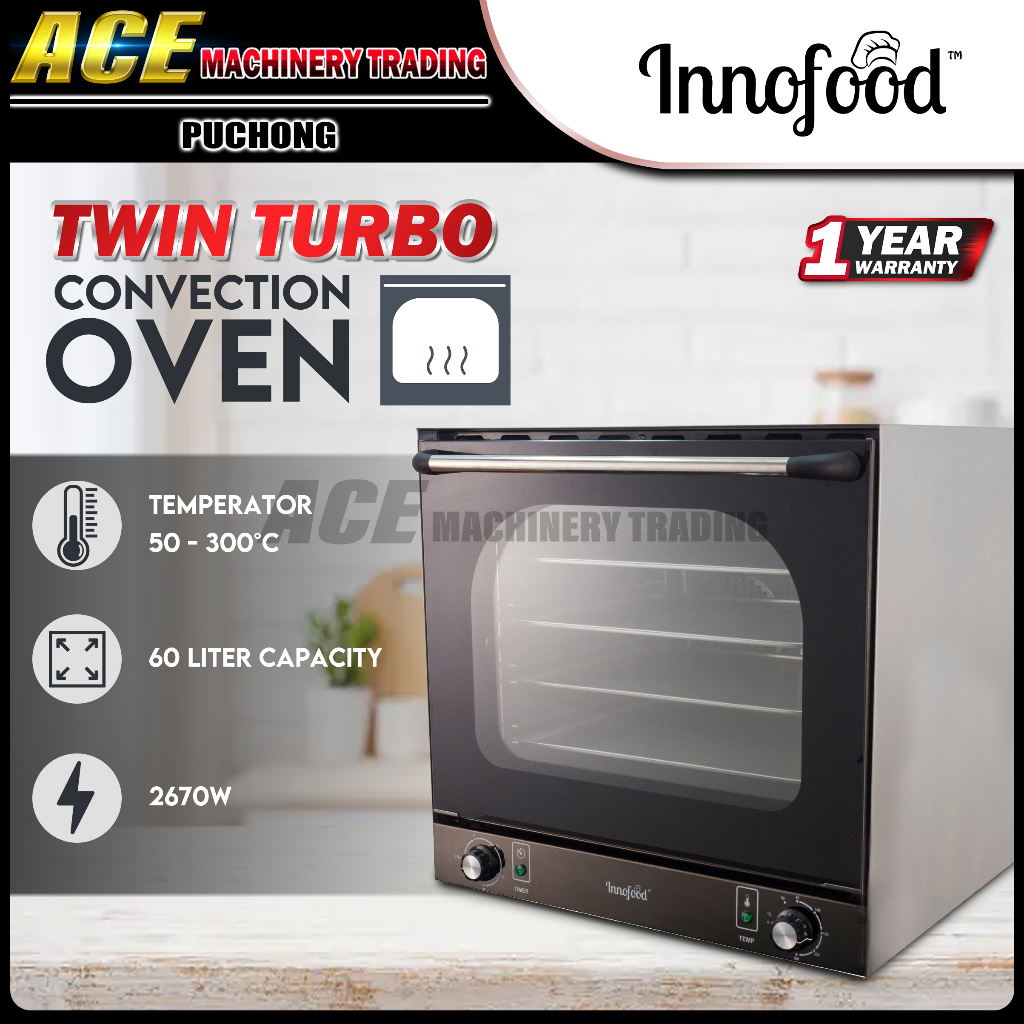 [ Innofood ] Twin Turbo Fan Convection Oven Ideal For Bread And
