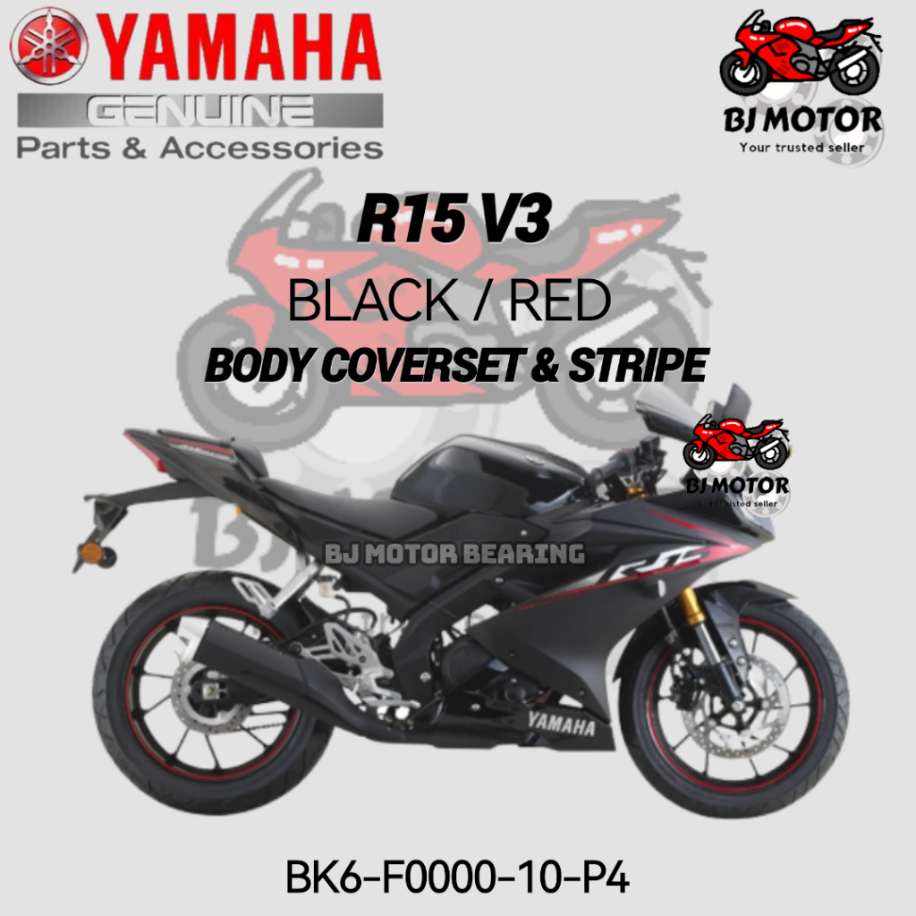 R15 BODY COVERSET R15 V3 BODY COVER SET 100 ORIGINAL YAMAHA R15 Cover set Monster Black Yellow BK6 F0000 Shopee Malaysia