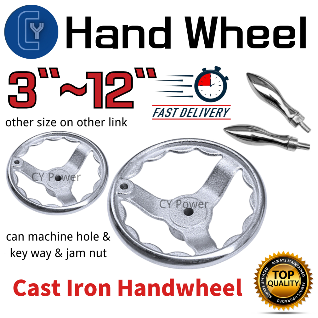 Hand Wheel 3´´12´´ inch Cast Iron Hand Wheel + Handle Steering
