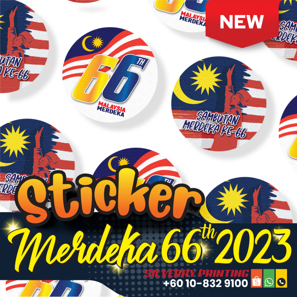 Sticker Malaysia Merdeka 66 2023 / Hari Kebangsaan 66 2023 / Bendera ...