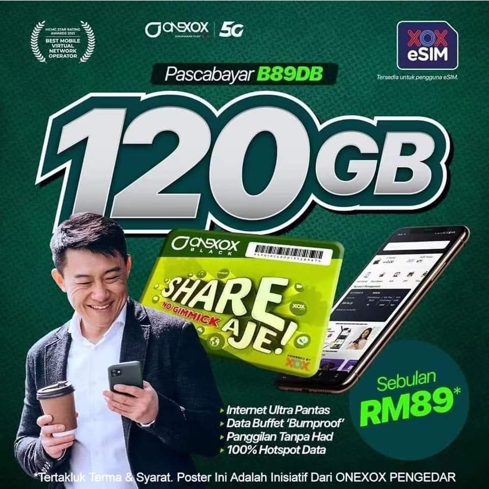 XOX 5G Data 120GB Pantas ONEXOX Shopee Malaysia