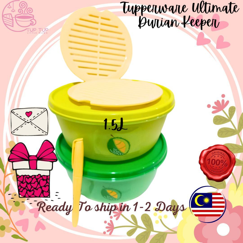 Hadiah Tupperware Ultimate Durian Keeper Set 2 in1 1.5 L Penapis Bekas ...