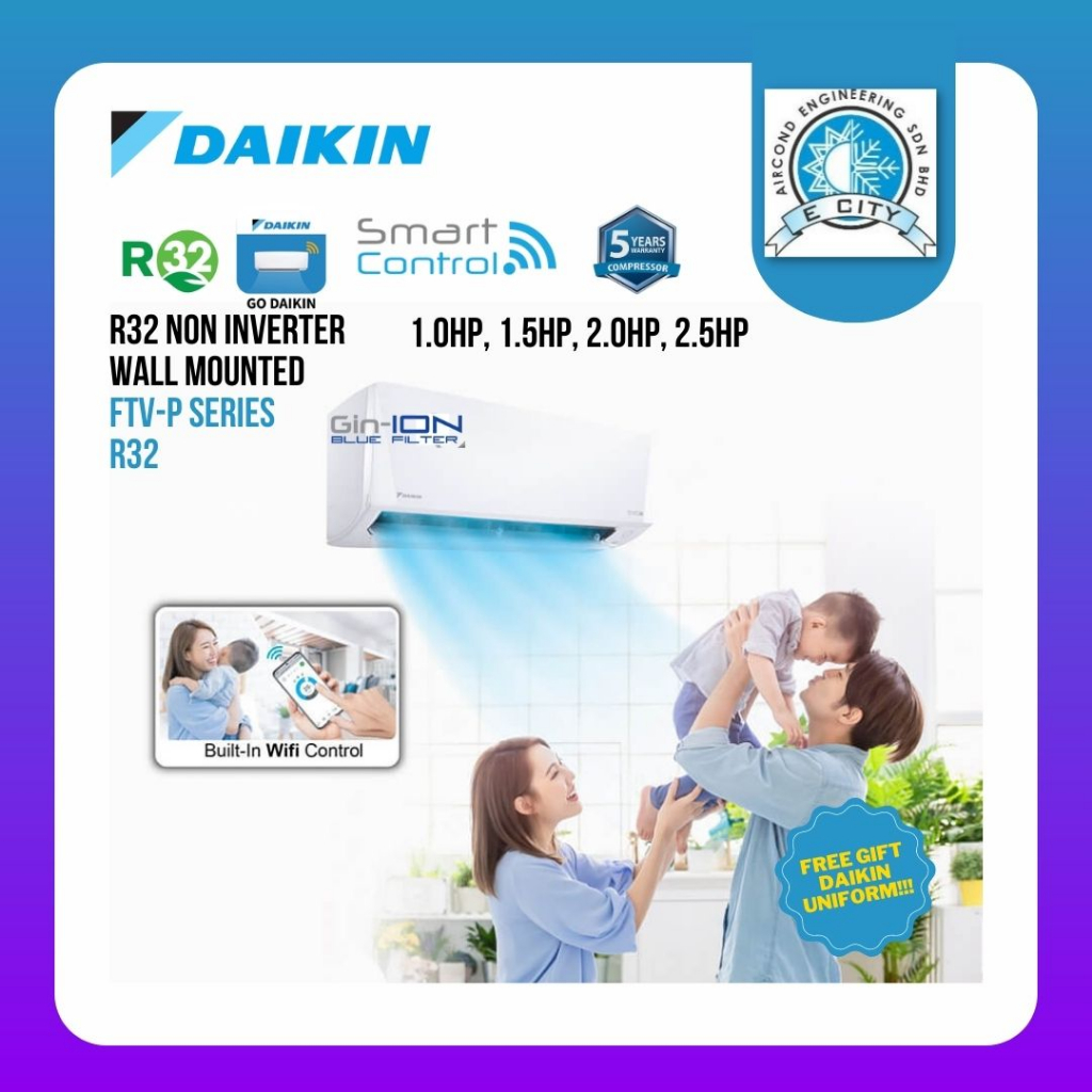 Wi Fi Daikin Hp R Ftv P Series Wall Mounted Non Inverter Free Daikin Uniform