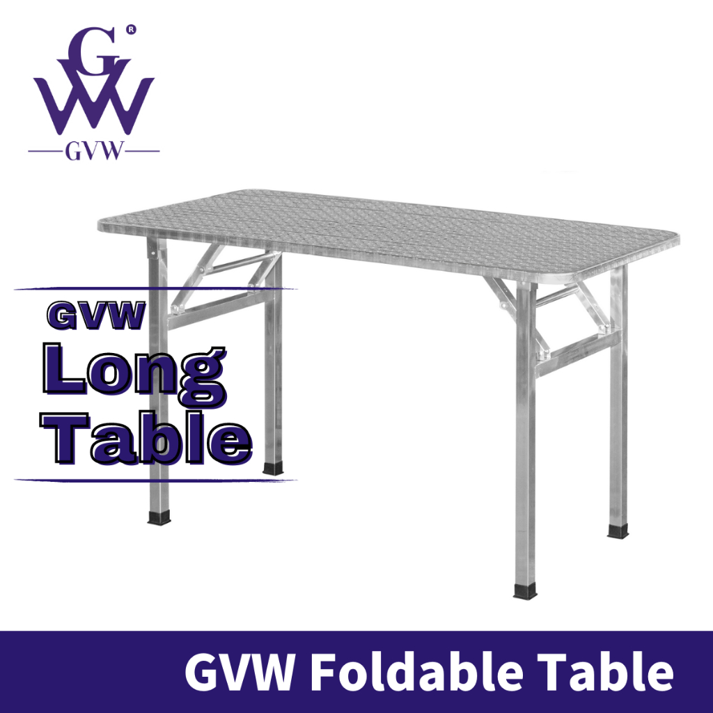 GVW Rectangular Stainless Steel Foldable Table Working Table Dining ...