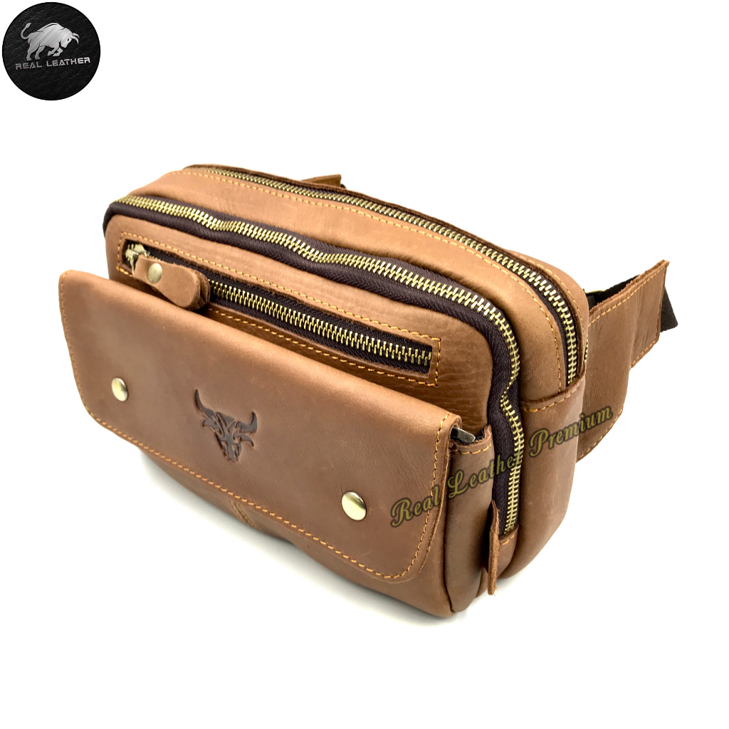 Rush Rider Genuine Leather Waist Bag Casual Pouch Bag Men Chest Bag