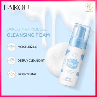 LAIKOU Milk Mousse Cleansing Foam Brightening Cleanser Cleansing Pores Face  Wash (120ml)