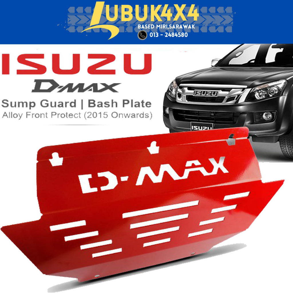 DMAX Car Red Engine Sump Guard Skid Bash Plate Safety Shopee Malaysia