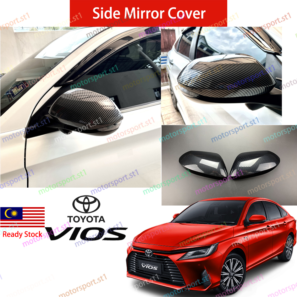[READY STOCK]Toyota Vios 20232024 Side Mirror Cover Carbon Fiber Piano
