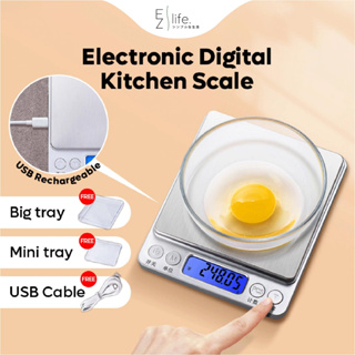 Usb Rechargeable Digital Kitchen Scale, Digital Scale 0.1g/3kg