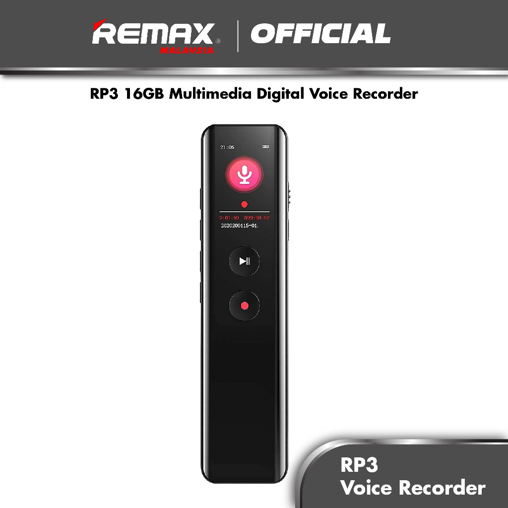 Remax RP3 16GB Multimedia Digital Voice Recorder Shopee Malaysia