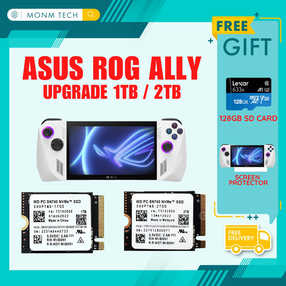 Asus ROG Ally gaming Handle Upgrade 1tb & 2tb / AMD ryzen Z1 Extreme