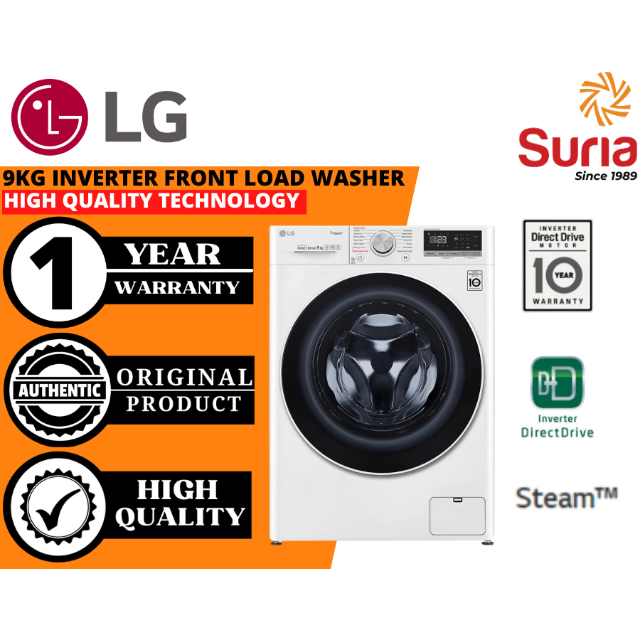 (Free Delivery Kedah,Penang & Perlis)LG 9kg Front Load Washing Machine