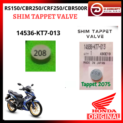 Honda CBR500R/CBR250R/ CRF250L/RS150(208) SHIM TAPPET Valve(2075