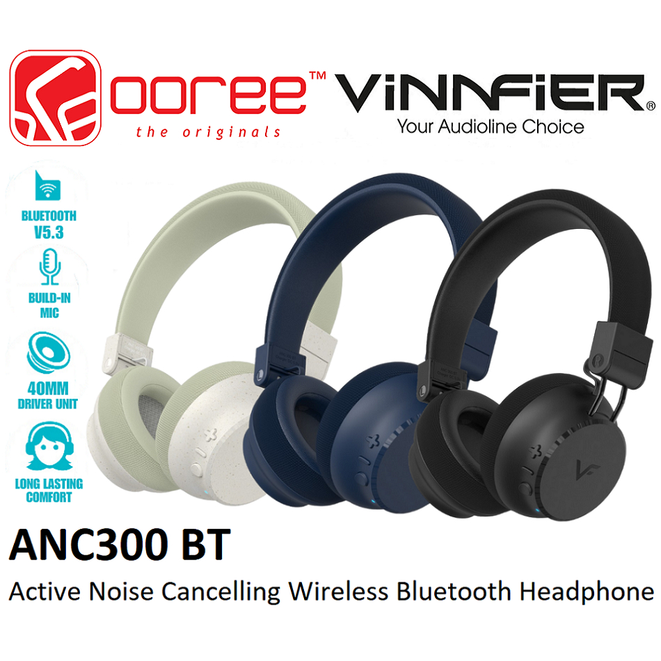 VINNFIER ANC 300 BT ANC300 ACTIVE NOISE CANCELLING WIRELESS