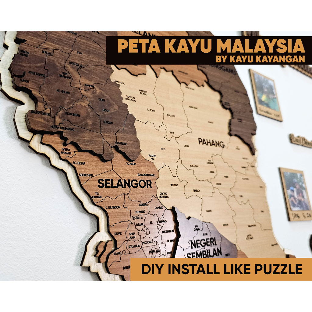 Map Malaysia Kayu Peta Kayu Malaysia Wooden Map Wall Deco Cm X Cm Shopee Malaysia