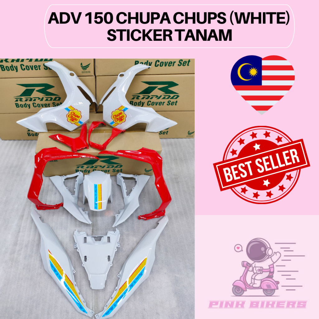 Coverset Honda Adv Adv X Chupa Chups White Bodyset Sticker