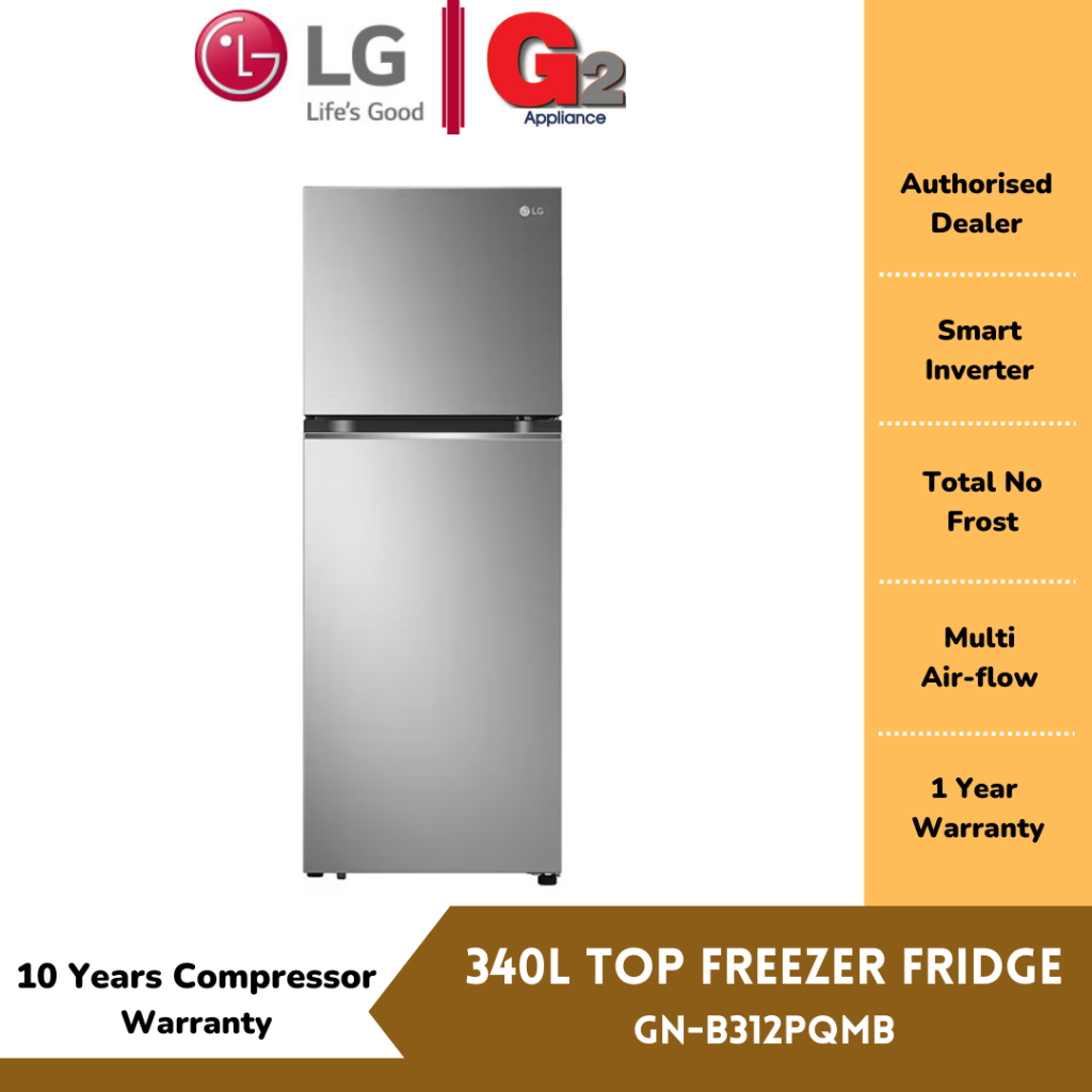 LG 2 DOOR REFRIGERATOR 340L GNB312PQMB [READY STOCK]LG WARRANTY MALAYSIA Shopee Malaysia
