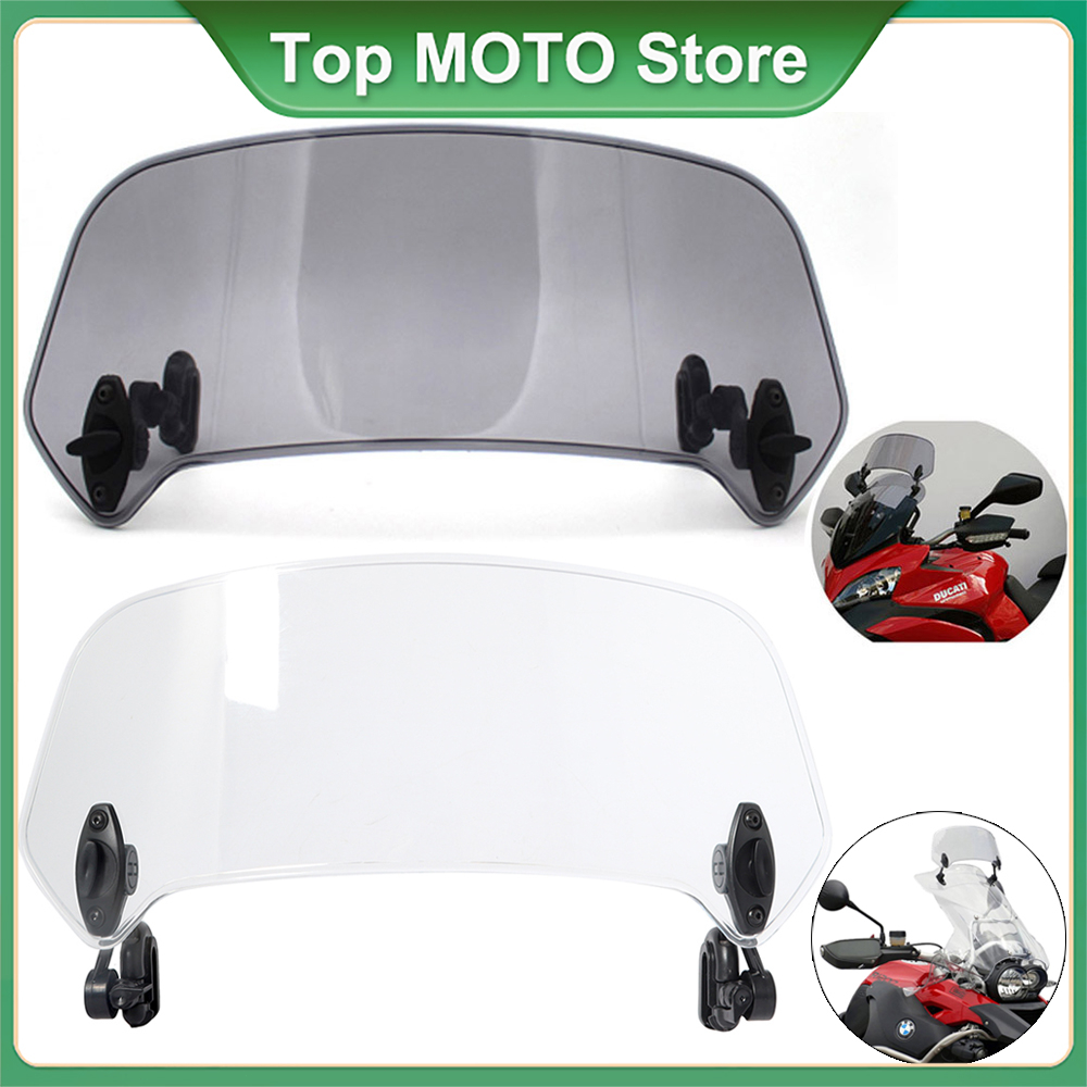 Universal Motorcycle Windshield Extension Adjustable Spoiler ClampOn