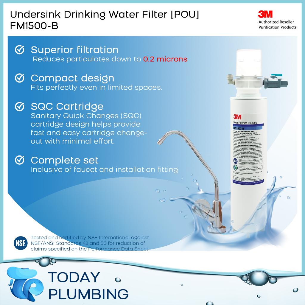3M FM1500B Undersink Drinking Water Filter System PointofUse