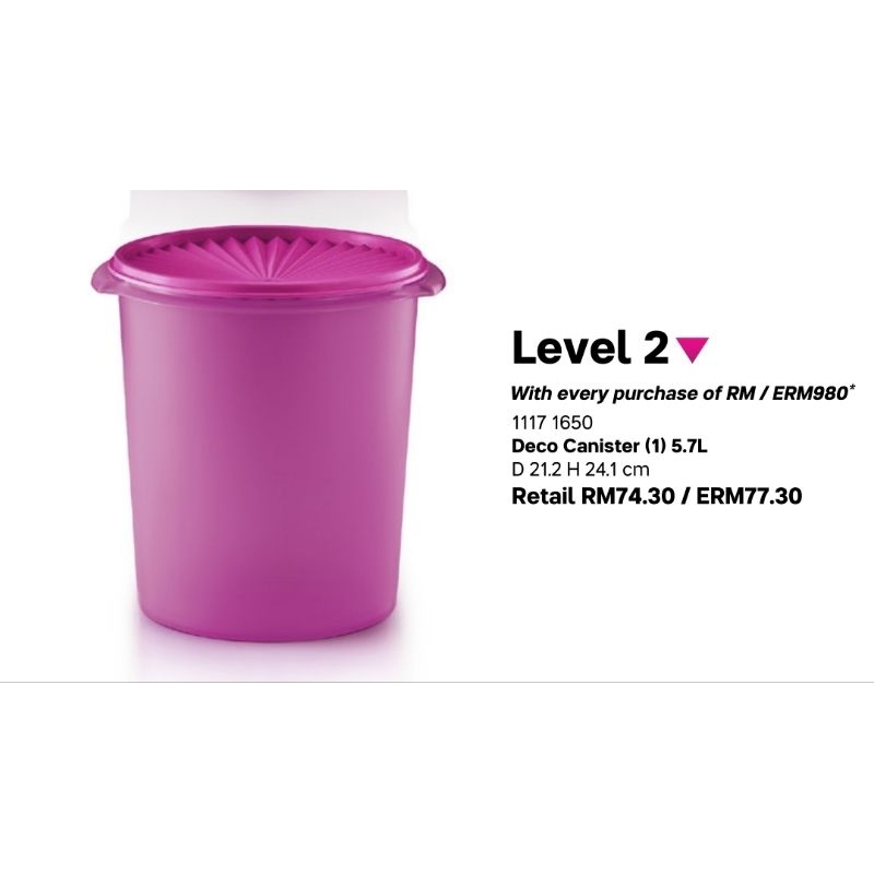 Tupperware Deco Canister 5.7L | Shopee Malaysia