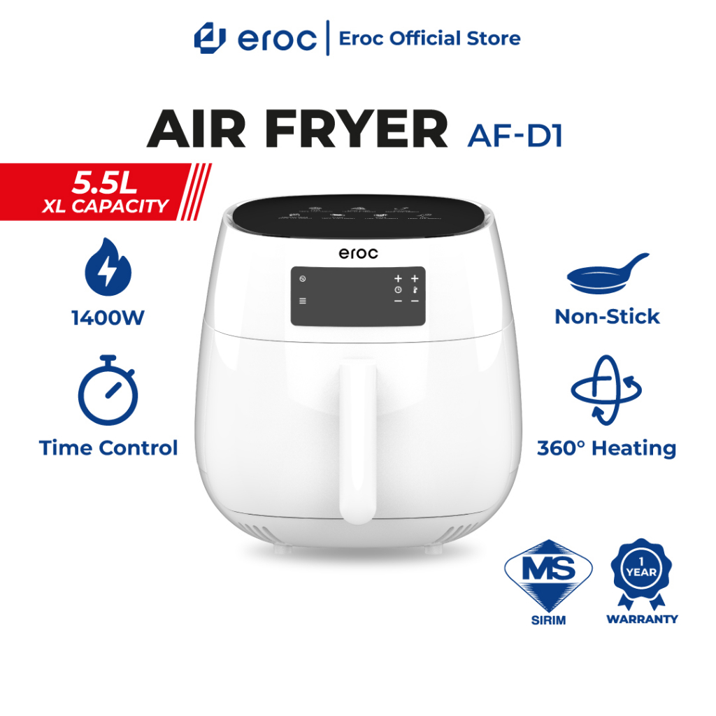 Eroc Air Fryer With NonStick Coating Digital Control Auto Power Off (5