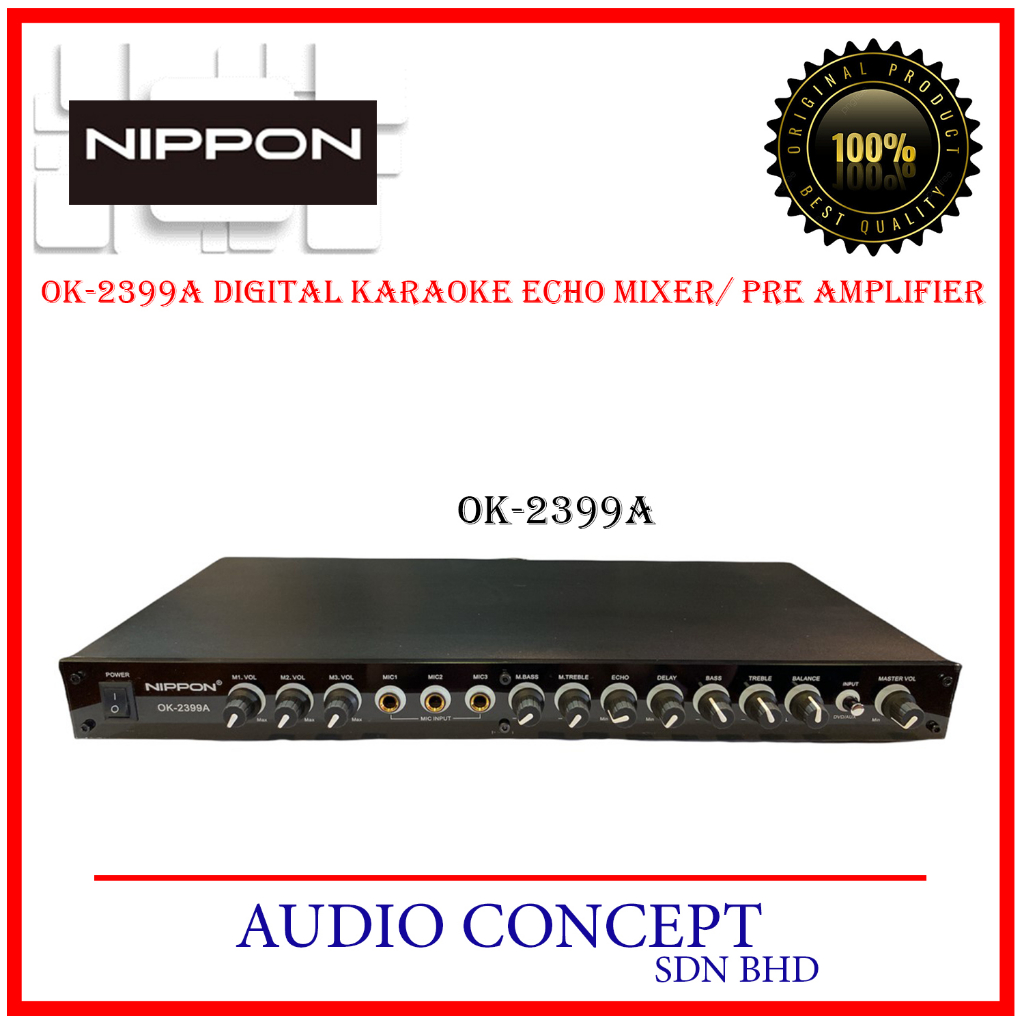 Nippon OK-2399A Digital Karaoke Echo Mixer/ Pre Amplifier | Shopee