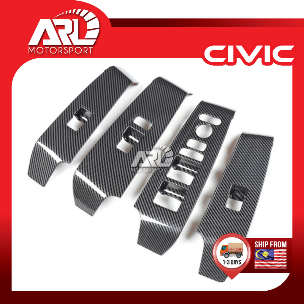 Revel GT Dry Carbon 2016-2018 Honda Civic Window Switch Panel (FL, FR, RL, RR) 4 Pieces main image 0