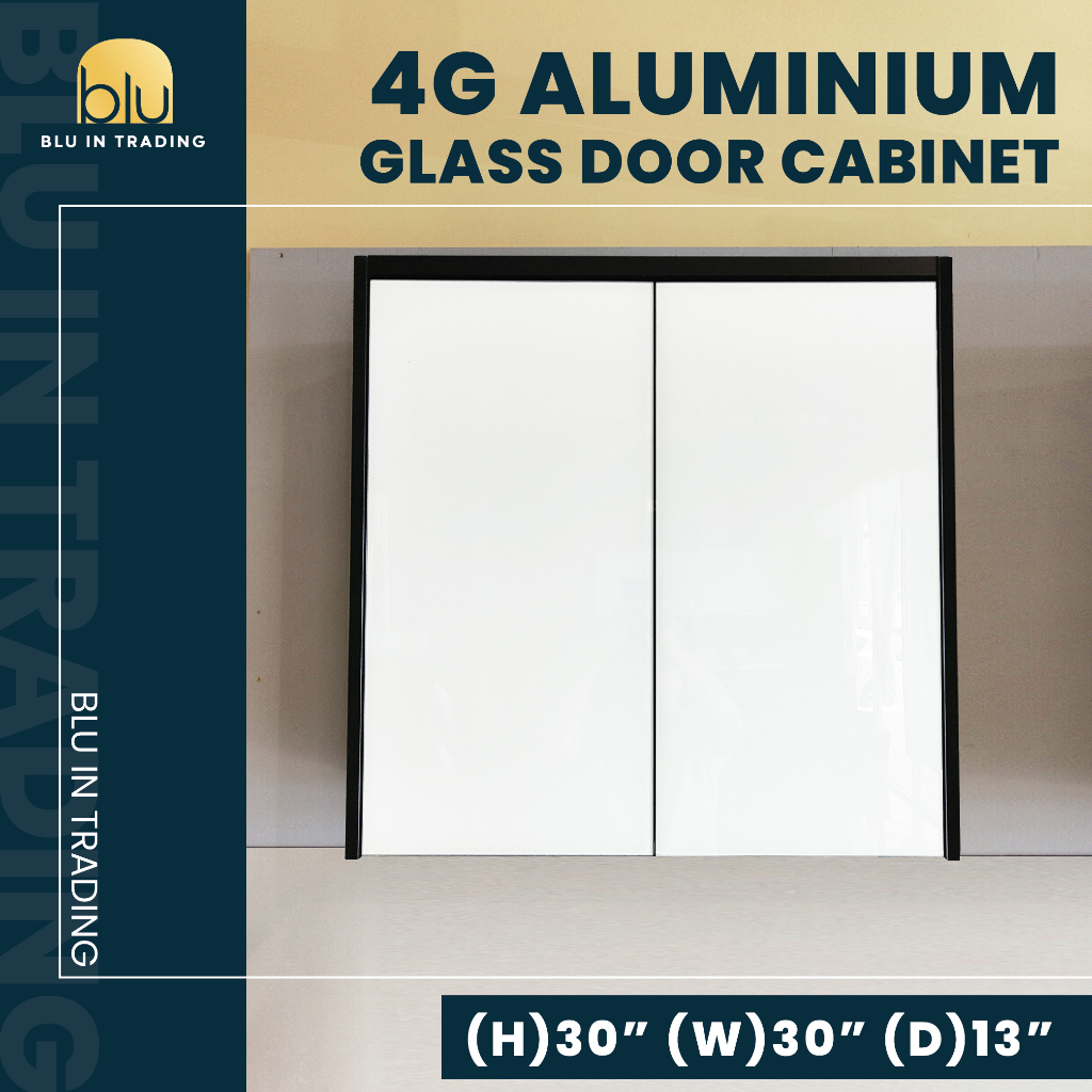 4G Aluminium Kitchen Storage Wall Mounted Stainless Steel Glass Door Shopee Malaysia
