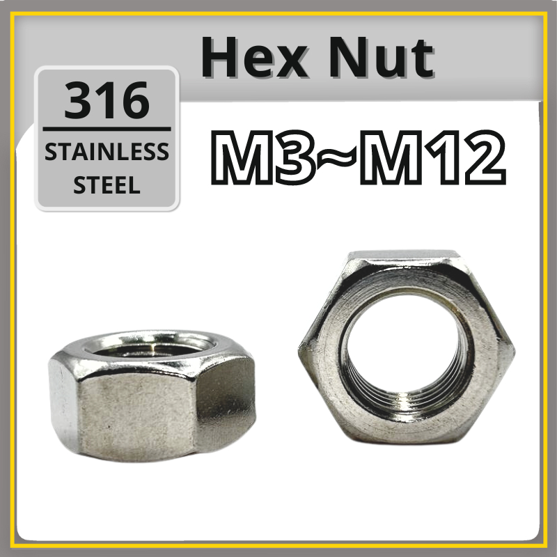 Hex Nut DIN934 SUS 316 Stainless Steel Grade A470 M3 M4 M5 M6 M8