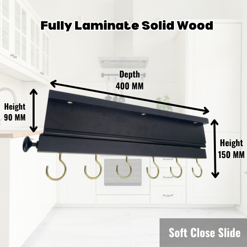 Kitchen Pull Out Pan Hanging Rack (Rak Kuali Dapur Tarik)/ RAK RAIL ...