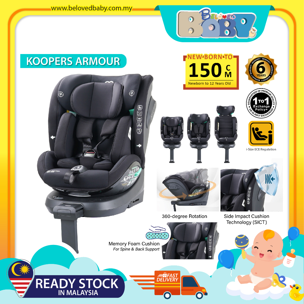 Koopers Armour R129 360 Spin Convertible Car Seat (Newborn to 150cm ...